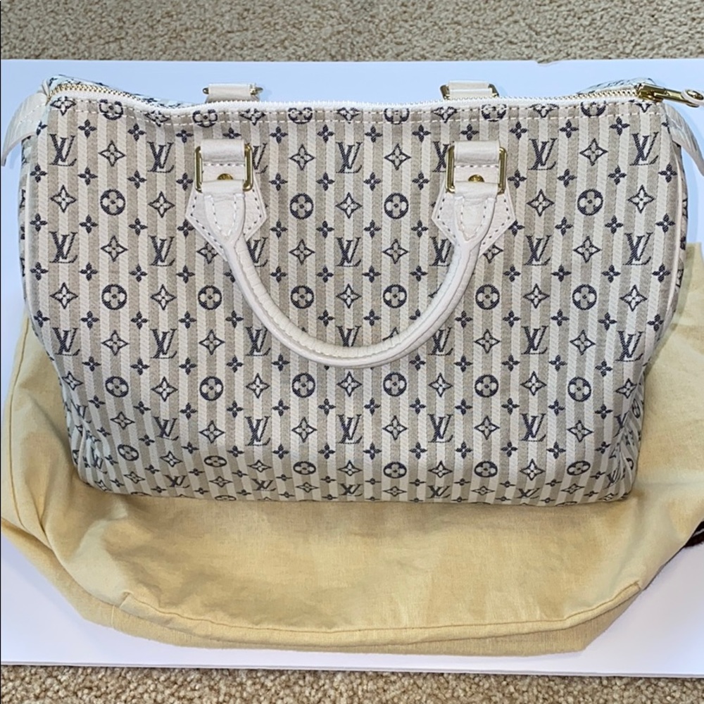 💯 Authentic Louis Vuitton Mini Lin Speedy